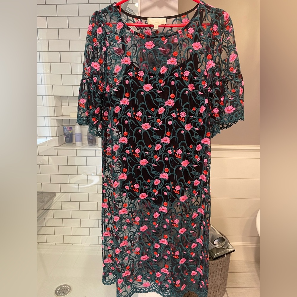 Anthropologie Moulinette Soeurs Embroidered Tunic - Sheer Floral